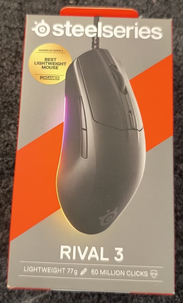 SteelSeries Rival 3 Gen 2 Wired Optical Gaming Mouse RGB Black - , D2