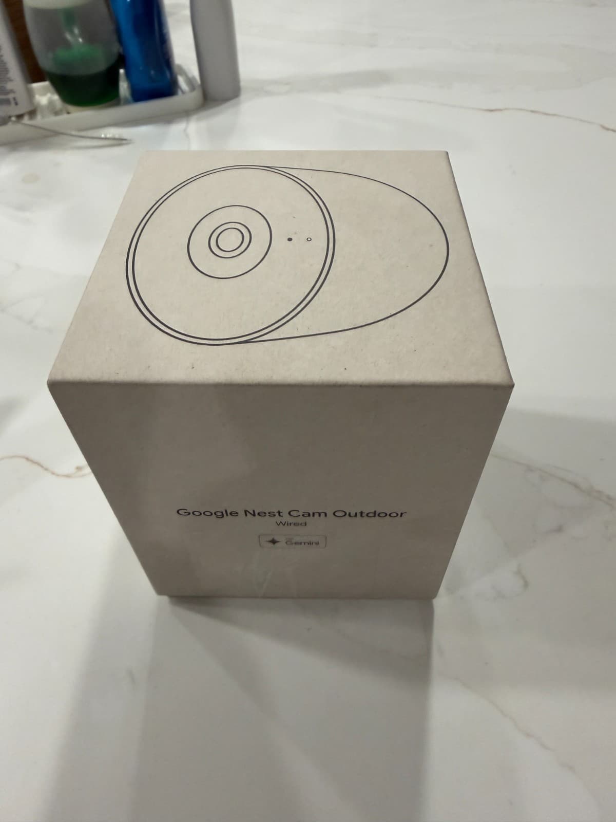 Google Nest Cam Outdoor (Wired, 2nd Gen) 2K Video Gemini Snow GA09963