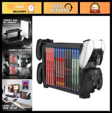 Games Storage Tower for PS5, Xbox Series X, Nintendo Switch - Holds 15 Discs & 4
