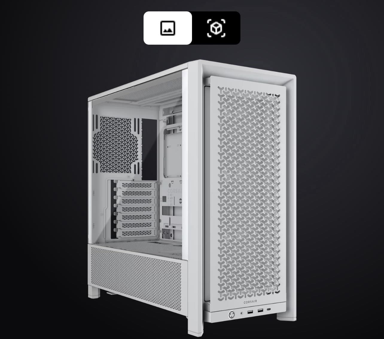 Corsair 4000D Airflow White ATX Mid Tower Case Tempered Glass USB-C Steel