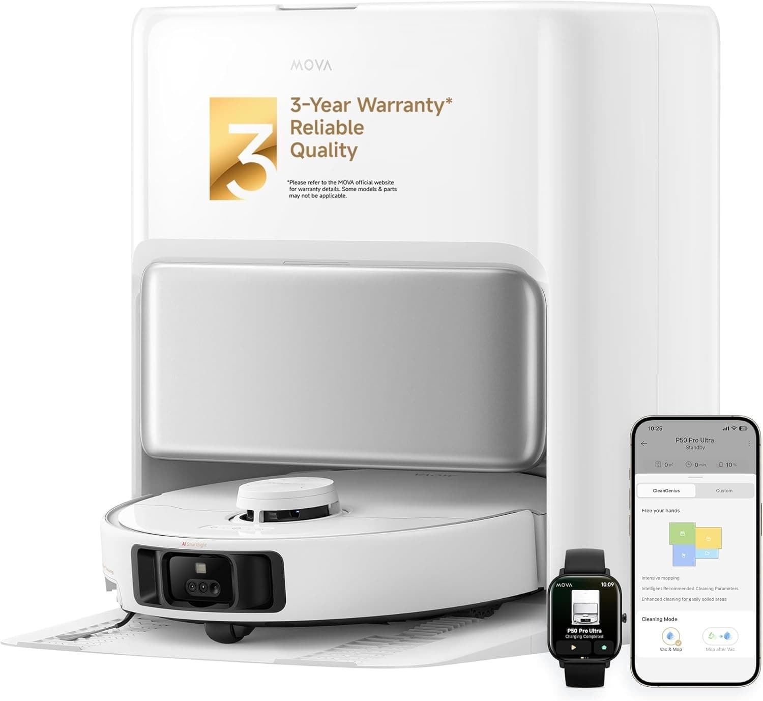 MOVA P50 Pro Ultra Robot Vacuum & Mop Auto Empty 19000Pa, Carpet & Floor