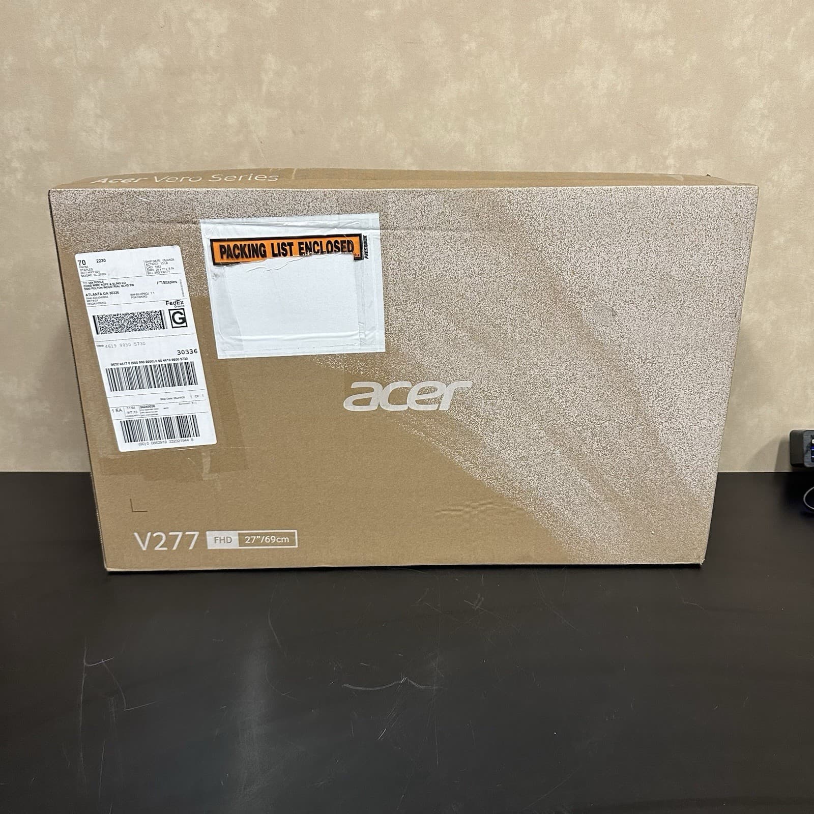 Acer Vero 27" G Monitor 1920x1080 100Hz 250Nit 4ms 100x100