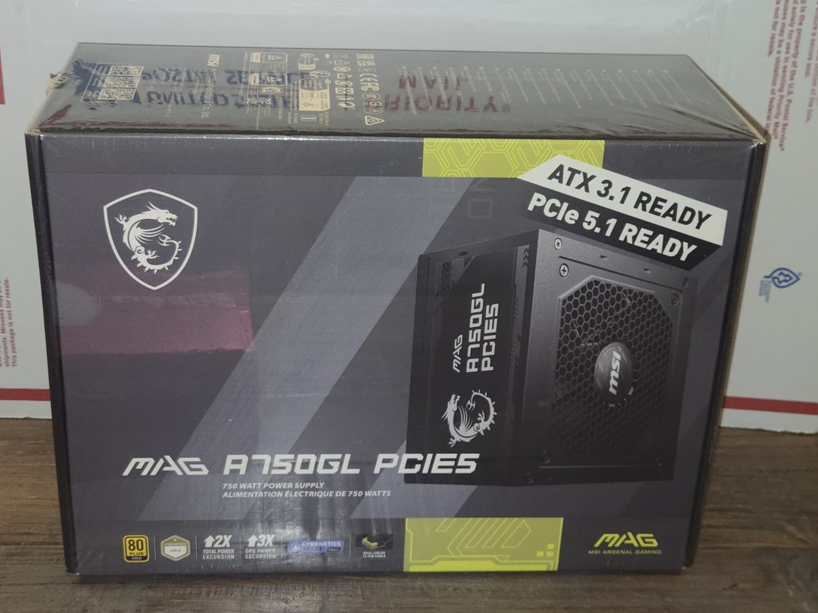 MSI MAG A750GL PCIE 5 750W ATX 3.1 Full Modular 80 Plus Gold Gaming Power Supply