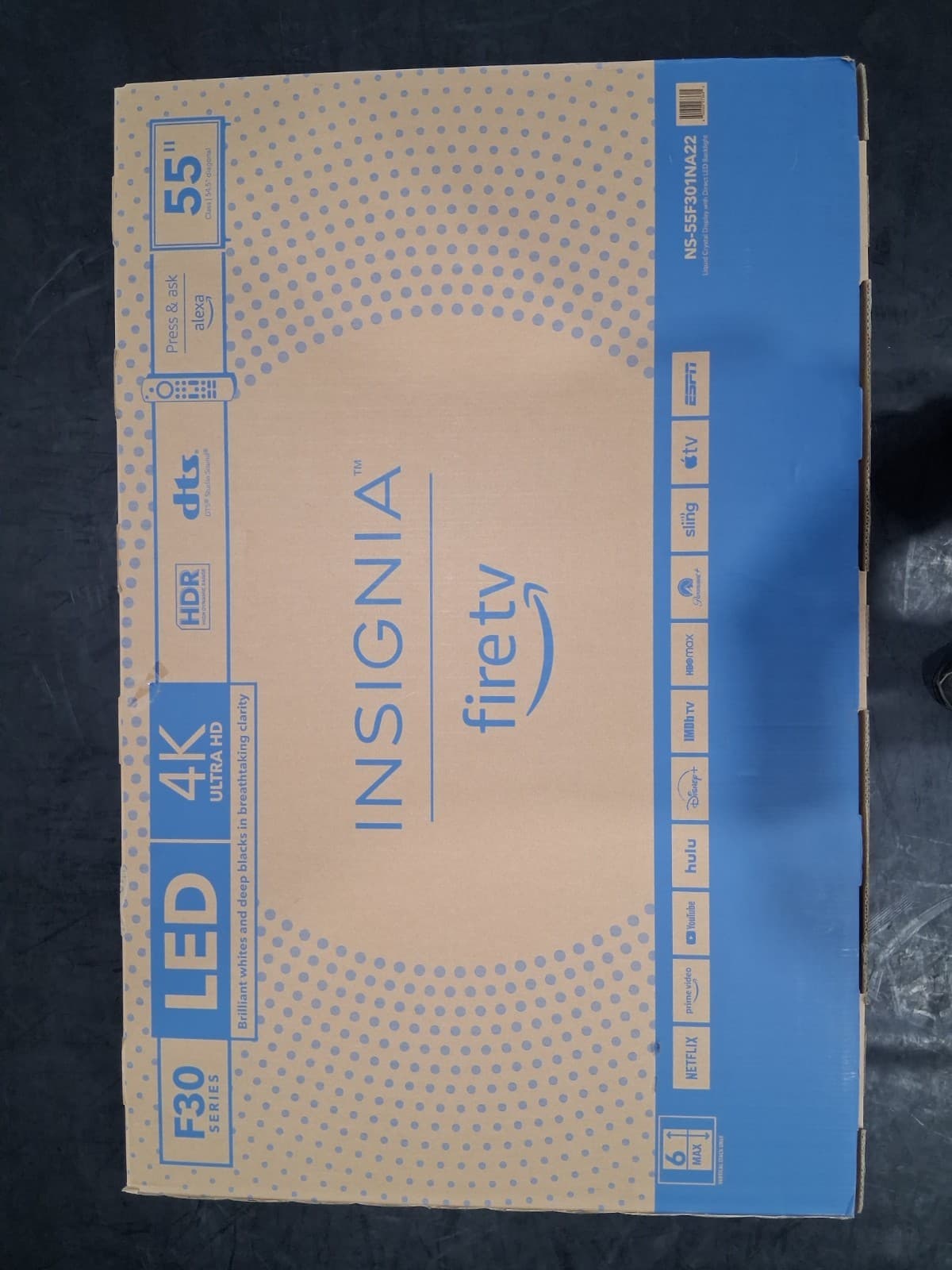 Insignia Fire TV F30 Series 55" 4K LED Smart TV Alexa, Black