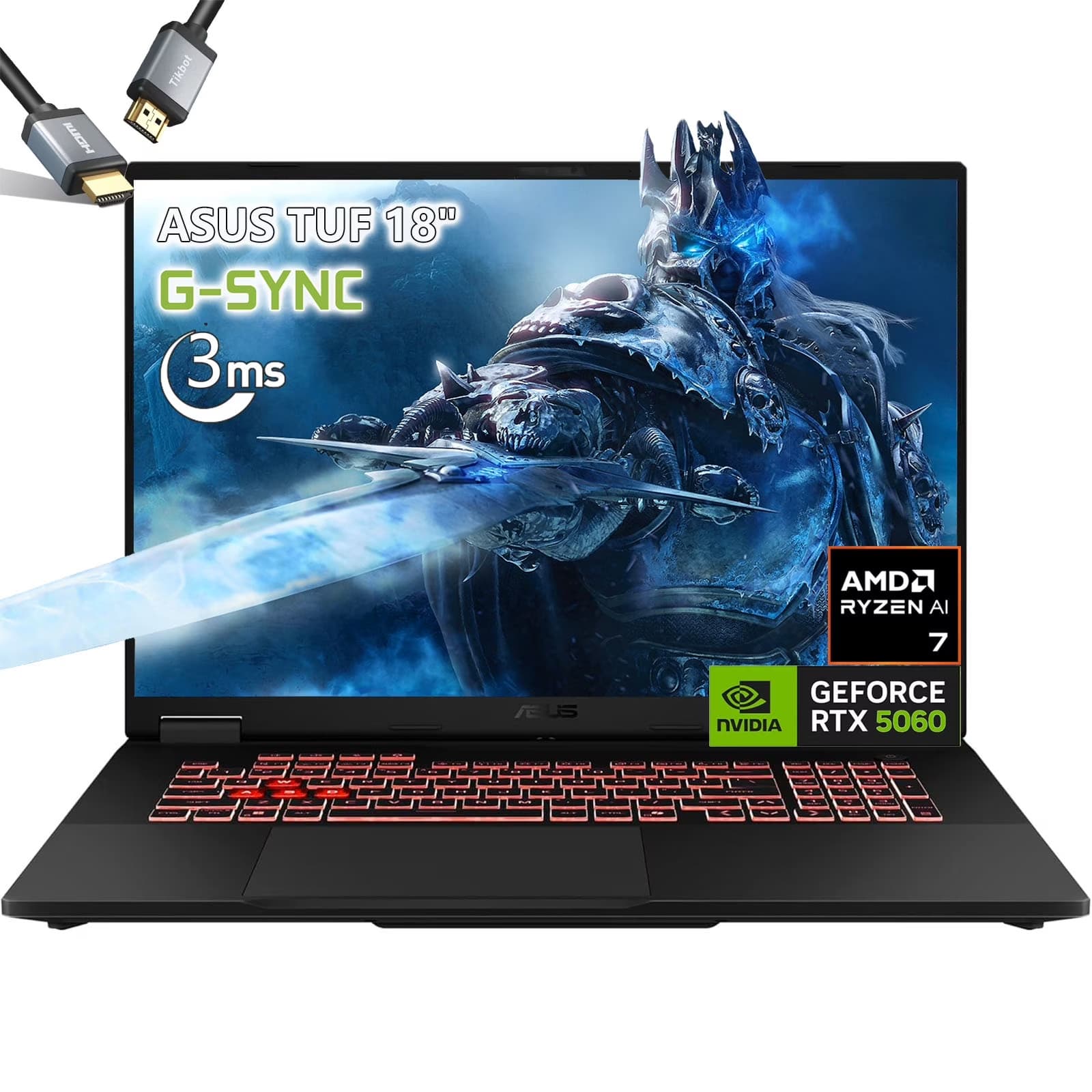 ASUS TUF Gaming Laptop A18 inch - NVIDIA RTX 5060 - AMD Ryzen 7 260 Beat i9-1390