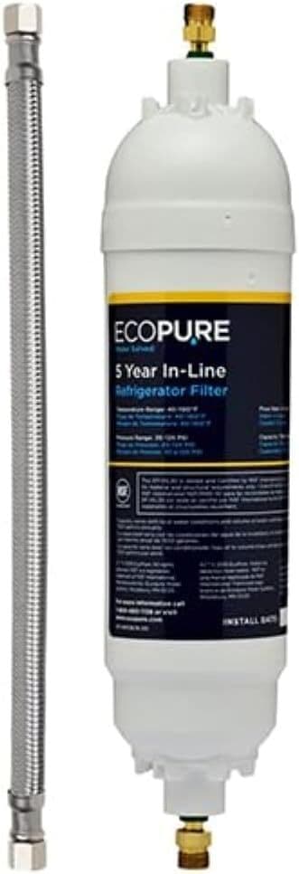 Ecopure 5 Year In Line Refrigerator Water Filter Compatible Most Brands