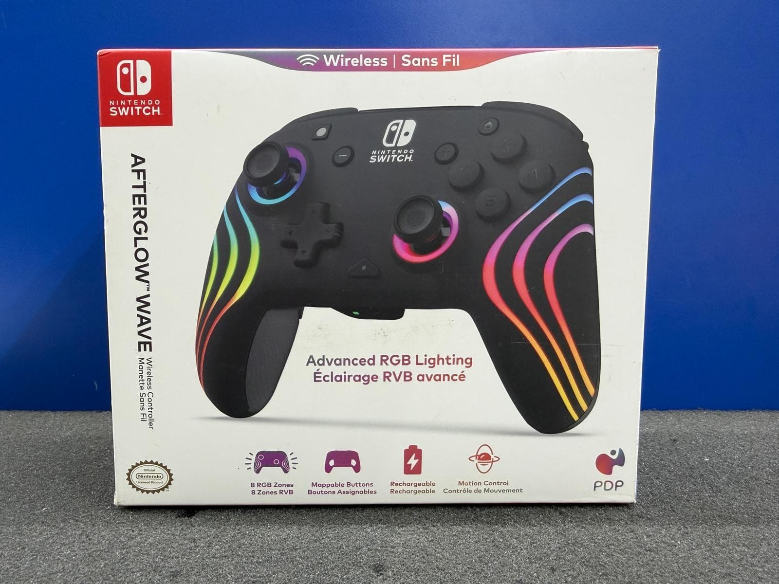 Nintendo Switch Afterglow Wave Wireless Controller – RGB Lighting