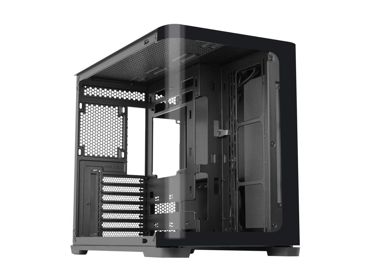 SAMA Mid-Tower PC Case, Curved Tempered Glass, USB Type-C, ATX MATX ITX Back-Con