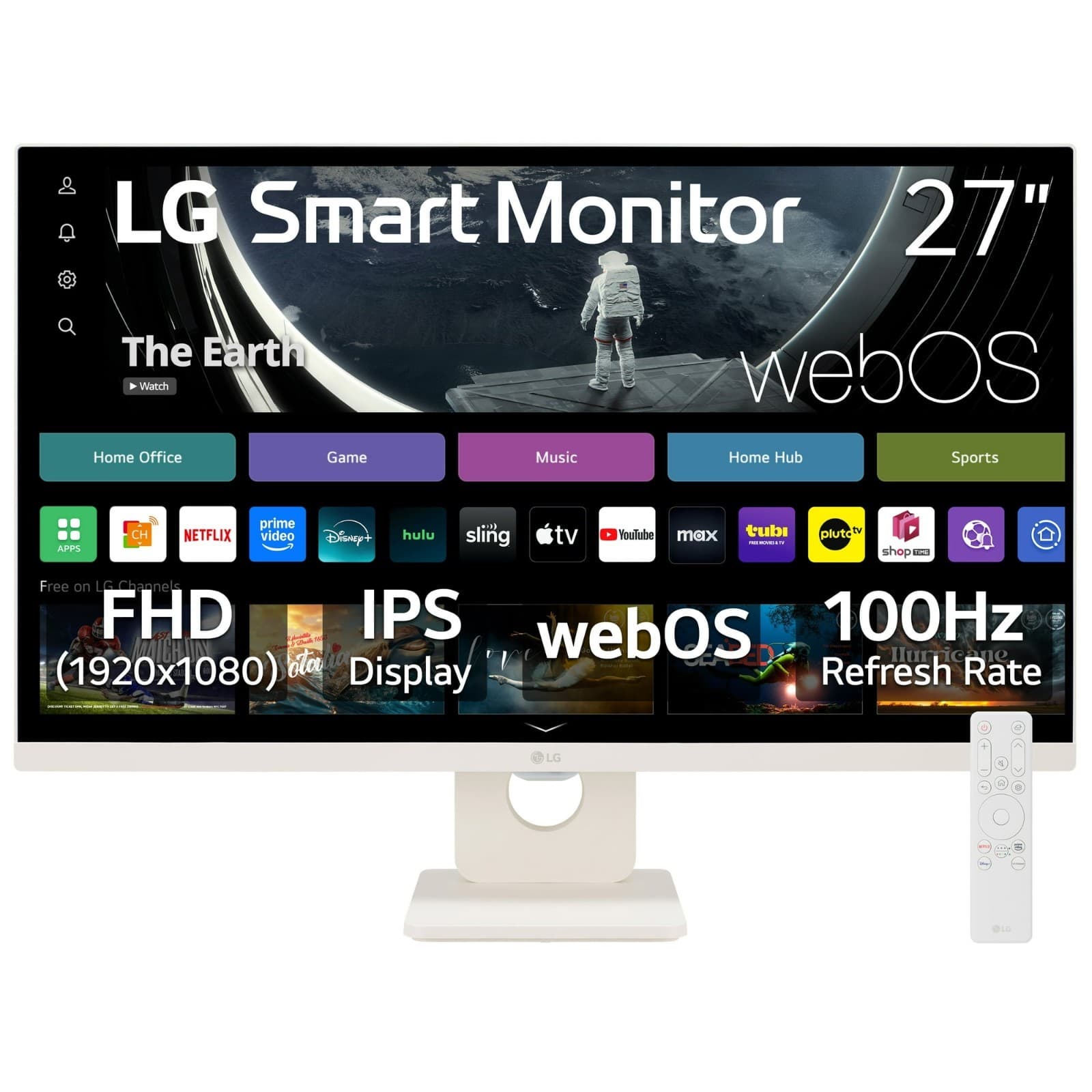 LG MyView 27” Smart Monitor 100Hz IPS HDR webOS ThinQ AI - White (27U55WSA)™