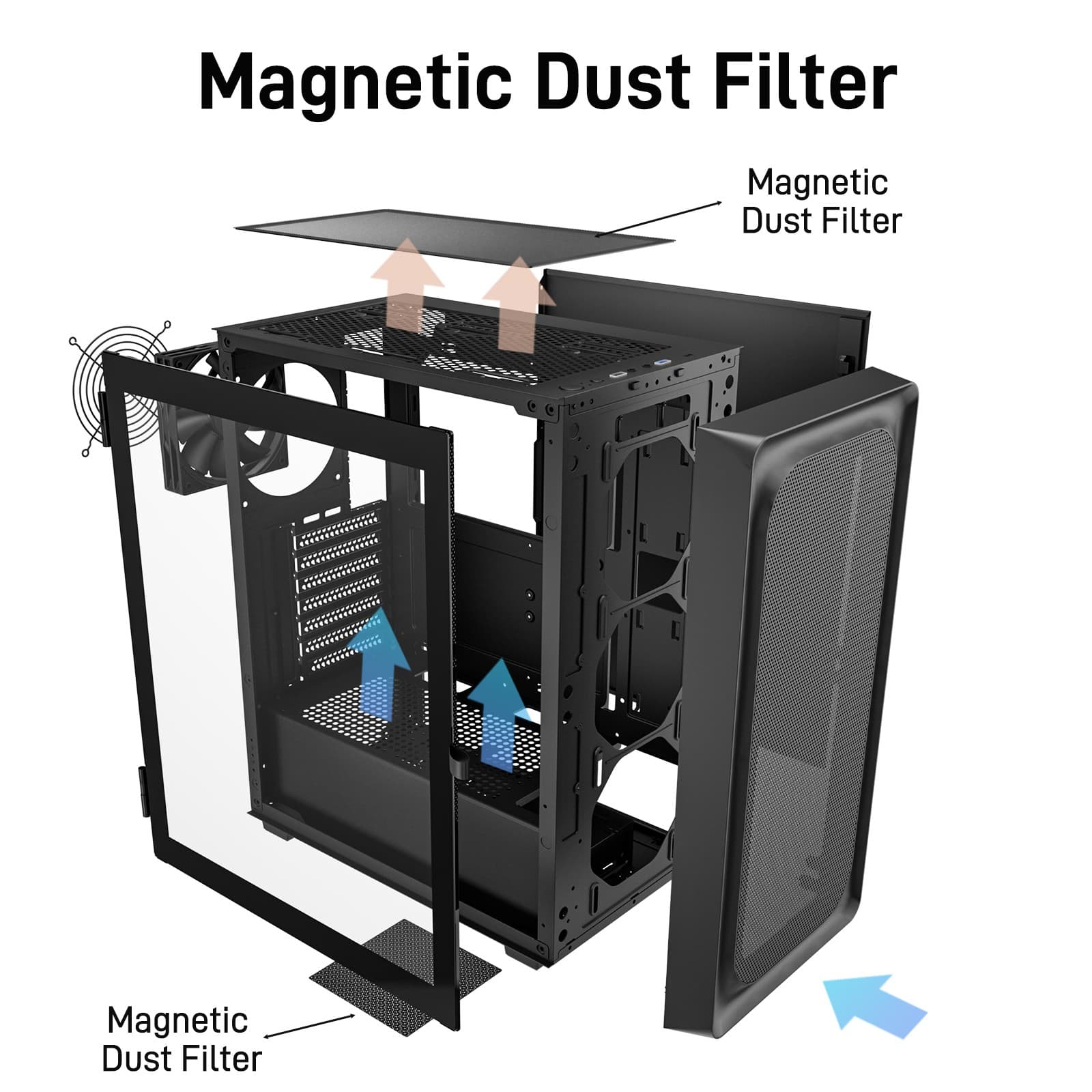 DARKROCK DARKROCK EC2 Black Micro-ATX Mid Tower PC Case w x1 120mm Fan