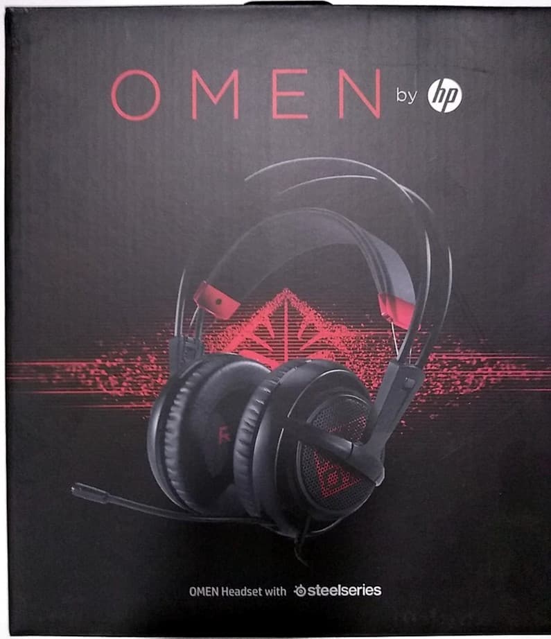 HP X7Z95AA Wired OMEN Gaming Headset Steelseries - Black Red Headphones