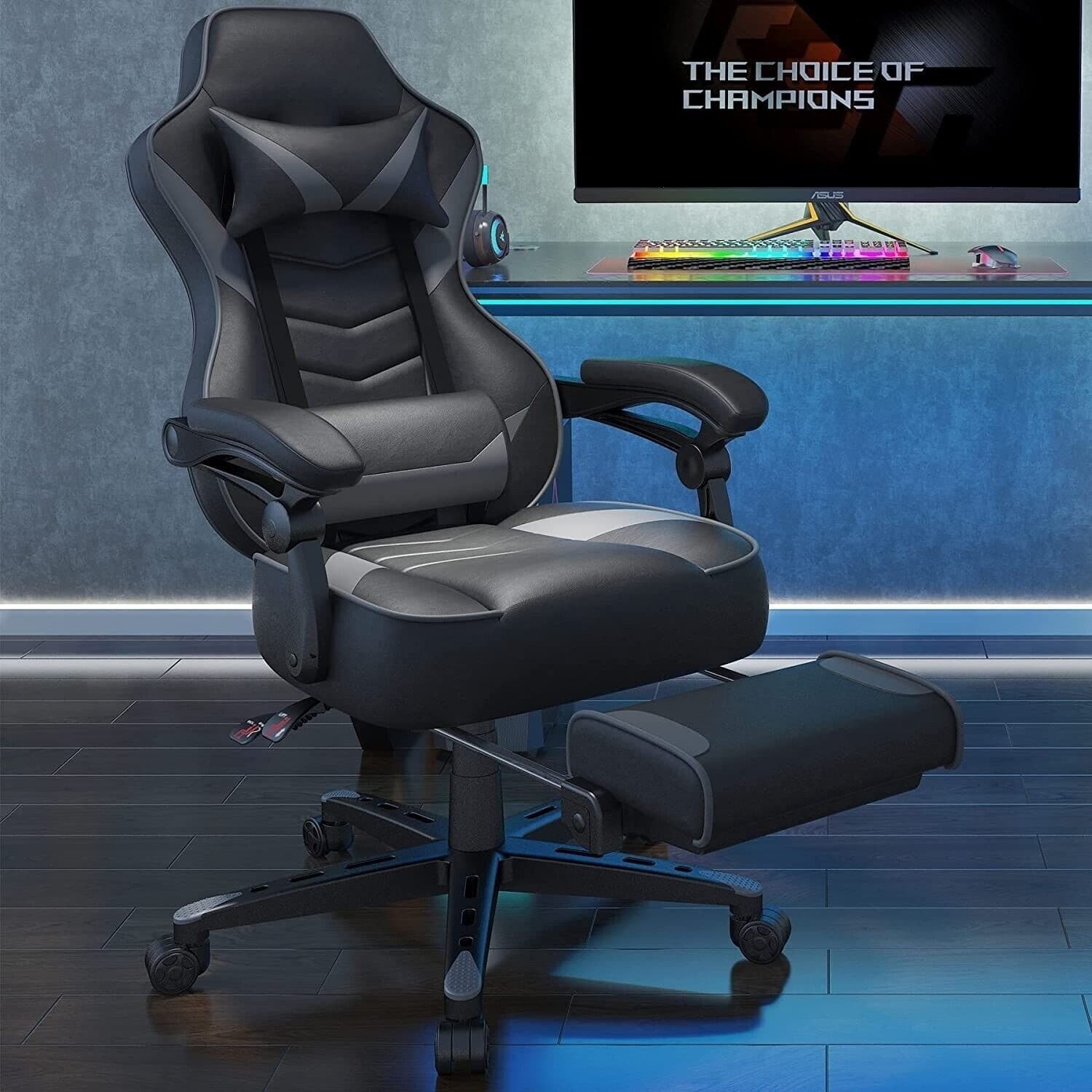 ELECWISH Gaming Chair: Ergonomic Swivel Recliner Office Seat Lumbar Support