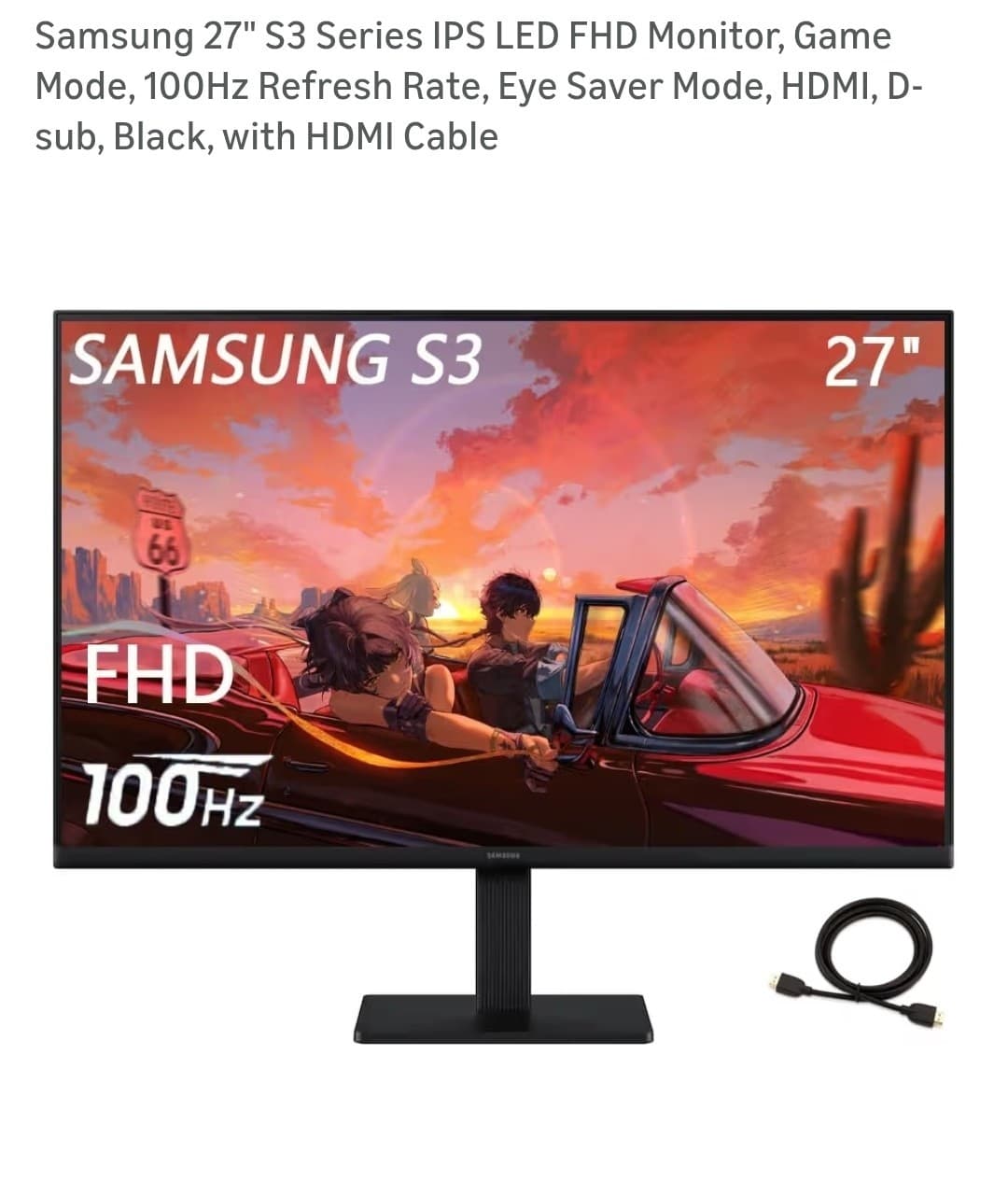 Samsung S27D304GAN 27" S30GD FHD Monitor 100Hz LCD IPS HDI- VGA