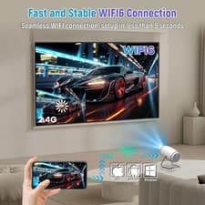 4K Mini Projector 10000 Lumen LED 1080P WiFi Bluetooth UHD Portable Home Theater 5